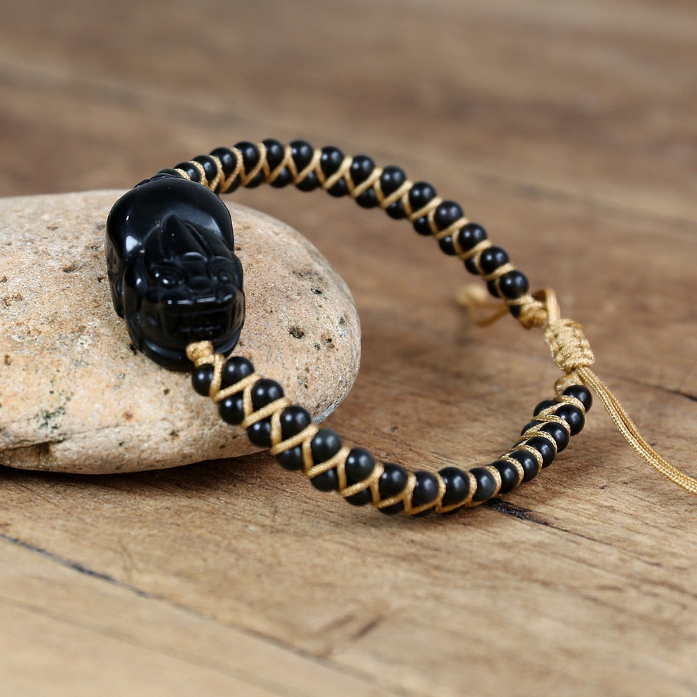 Bracelet Yoga en Obsidienne "Protection & Réconfort"