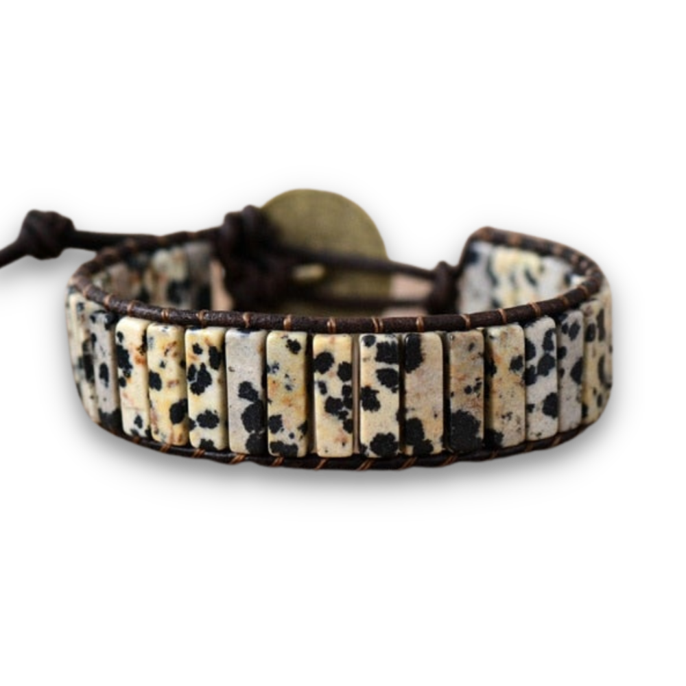 Bracelet Bohémien en Jaspe dalmatien "Protection & Harmonie"