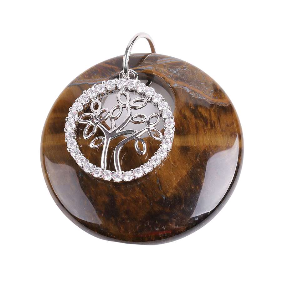 Pendentif en Oeil de tigre "Courage & Audace" - Arbre de vie