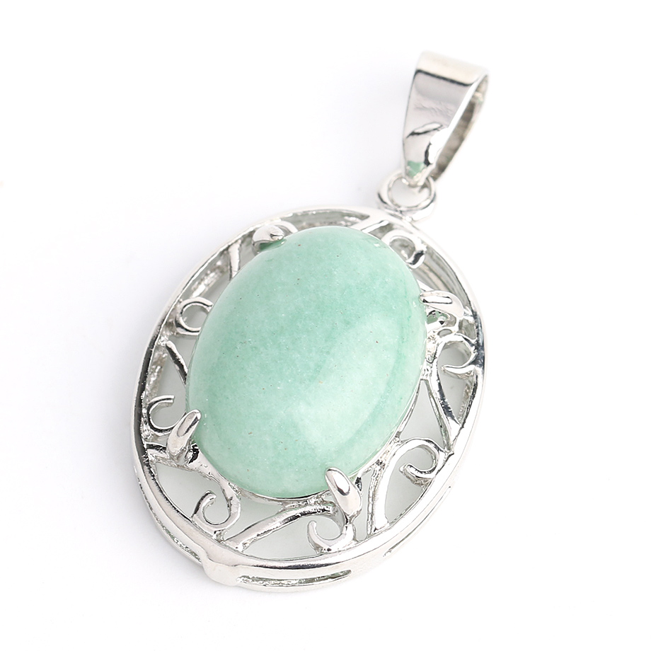 Pendentif Reiki en Aventurine verte "Développement & Épanouissement" - Cabochon